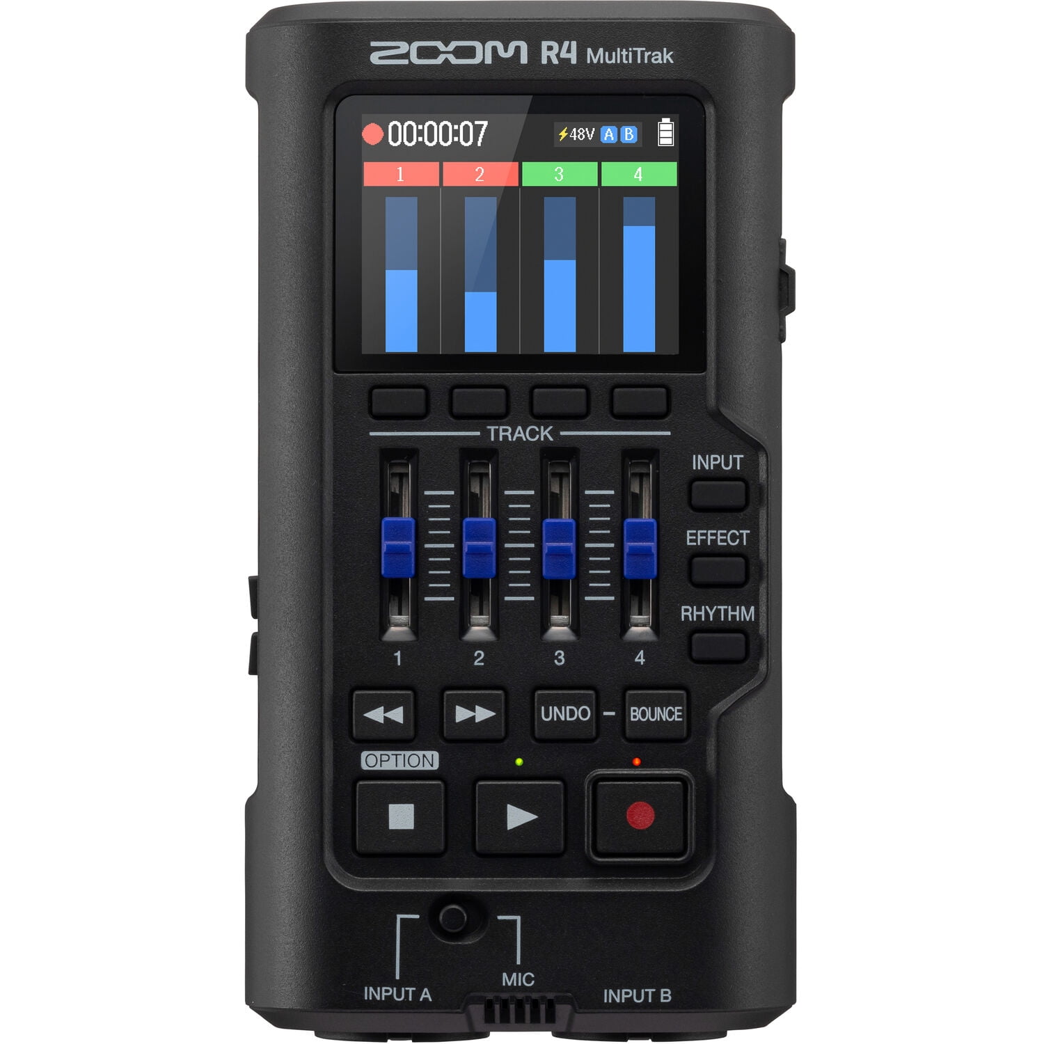 Zoom R4 MultiTrak 32-Bit Float 4-Track Recorder with Stereo Bounce, Built-In Mic, Effects & USB Audio Interface (Bundle)