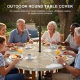 thumbnail image 3 of Round Outdoor Tablecloth with Umbrella Hole and Zipper, Beige Wildflowers Tablecloth with Elastic Waterproof, Farmhouse Floral Botanical Leaves Patio Table Covers for 36" - 44" Picnic Pool Tables, 3 of 9
