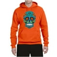 thumbnail image 2 of Wild Bobby Day Of The Dead Sugar Skull Pop Culture Unisex Graphic Hoodie Sweatshirt, Orange, XX-Large, 2 of 5