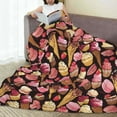 thumbnail image 6 of Honeii Ice Cream Cake Print Fleece Blanket - Throw Blanket for Bed, Sofa, Couch, Camping, and Travel , Microplush Ultra Soft Warm Blanket-60"x50", 6 of 7