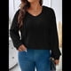 thumbnail image 5 of Sudadera con Capucha para Mujer, de Larga, Holgada y con Cordón Ajustable, Básica Negro 4XL, 5 of 7