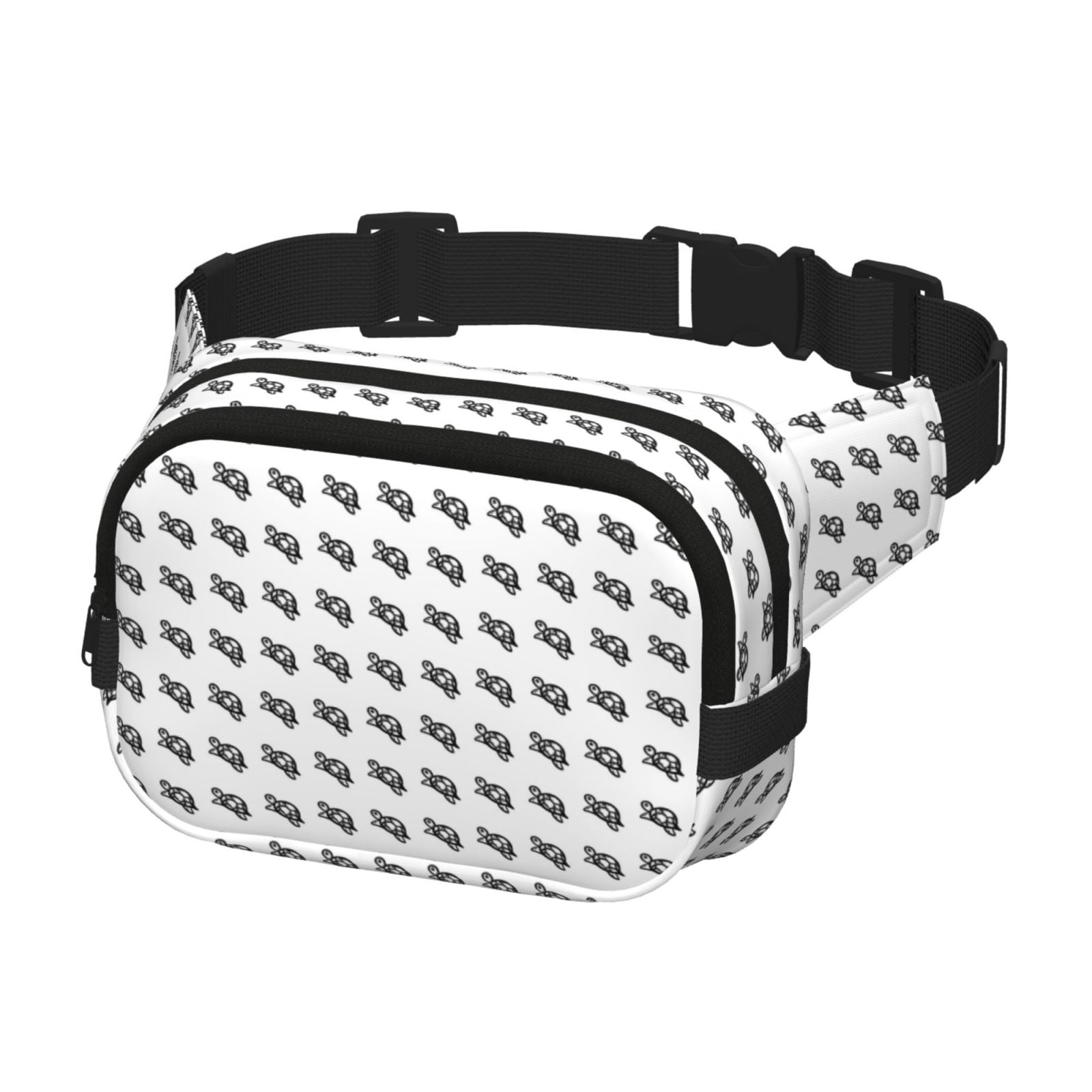 Picia SeTurtle27 Print Square Double-Layer Waist Bag Mini Adjustable Waist Belt Bag Exercise Running Travel Hiking