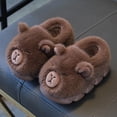 thumbnail image 6 of UngA Cute Fuzzy Animal Slippers Cartoon Slipper Winter Children's Cotton Shoes Boys Girls' Heels Warm Plush Shoes Coffee,13.5(Toddler/Little Kid/Big Kid), 6 of 7