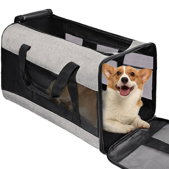 GOUWAN Dog Carrier, Soft-Sided Pet Carrier for Small Medium Large Cats Puppies up to 20lbs, Collapsible Cat Dog Travel Bag