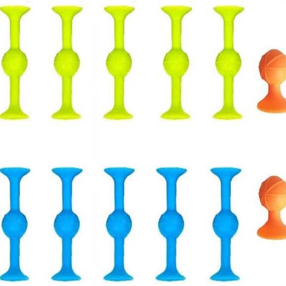 Yeacher 12 pieces of cross-border monopoly popular suction cup desktop dart soft rubber building blocks