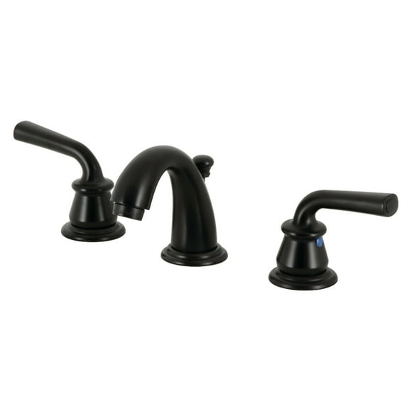 Kingston Brass KB910RXL Restoration Widespread Bathroom Faucet with Pop-Up Drain, Matte Black