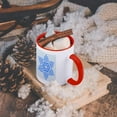 thumbnail image 5 of 3dRose, Christmas Blue Snowflake- Holiday Art, 15oz Two-Tone Red Mug, 5 of 7