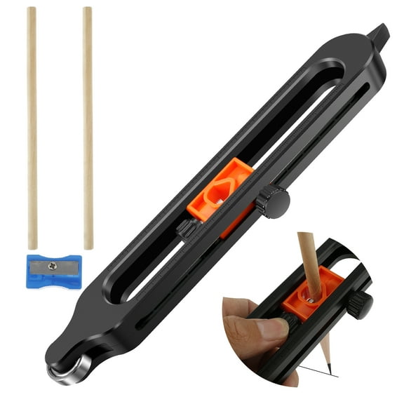 Precise Contour Scribe Tool with Lock Adjustable Contour Gauge Scribe Tool with 2 Pencils Woodworking Edge Corner Measuring Profile Duplicator Irregular Shape Duplicator for Craftsman