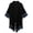Black, variant on Men's Cotton Linen Cardigan Kimono Style Poncho Cloak Open Front Cape
