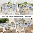 thumbnail image 7 of Pioneer Flower Floral Print Pattern Round Fitted Tablecloth with Elastic Edge,Dining Table Cover Waterproof,Outdoor Round Tablecloth for Camping,Dining,Indoor and Outdoor, 7 of 7