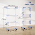 thumbnail image 3 of HOMCOM Foldable Clothes Drying Rack with 2 Side Wings and 4 Castors Blue, 3 of 10