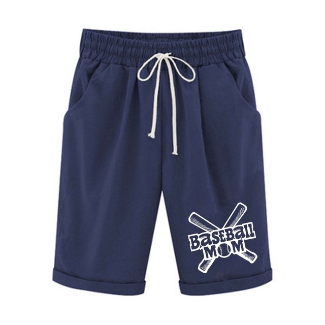 Pantalones Cortos de Verano para las Mujeres de Cintura Alta Estampado Elástico Cordón de Cintura, Casual Bolsillos Pantalones de Pijama