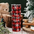 thumbnail image 3 of Christmas Tumbler with Lid and Straw Buffalo Plaid Snowflake Stainless Steel Cup Winter Tumbler Cup Travel Coffee Mug for Holiday Decor Gift Supplies, 3 of 6