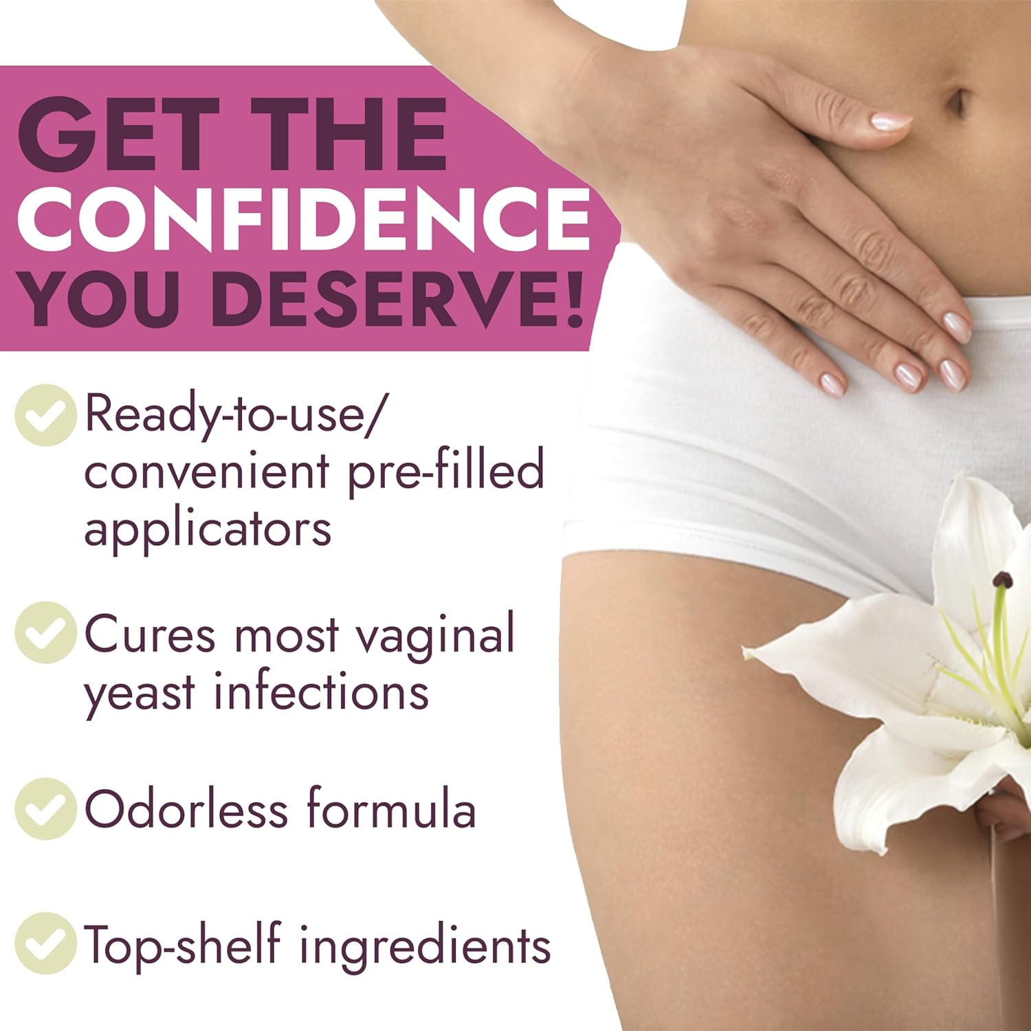 Yeast Infection Treatment for Women | Antifungal Ointment Helps Relieve Itching & Irritation | Vaginal Aid for Inflammation, Dryness & Watery Discharge | Feminine Care | 7 Pre-Filled Applicators