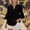 Black, variant on Zedker Linen Shirts for Women Loose Fit Ruffle Sleeve Spring Tops 2026 Summer 3/4 Length Sleeve Womens Shirt Black L
