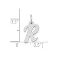 thumbnail image 2 of 10k White Gold Small Script Initial R Charm, 2 of 2