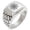 Silver, variant on Stainless Steel Nautical Chaim Compass Geometric Pattern Step-Down Biker Style Polished Ring