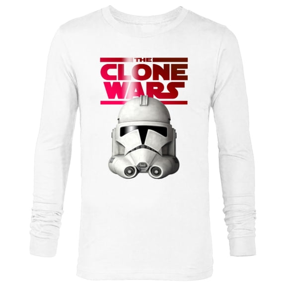 Star Wars The Clone Wars Trooper Helmet - Long Sleeve T-Shirt for Men - Customized-White