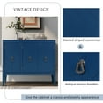 thumbnail image 3 of GZXS 3-Door Sideboard with Retro Metal Handles, Adjustable Shelves, and Pine Wood Legs, Rustic Storage Buffet Cabinet for Living Room, Entryway, Dining Room (Navy Blue), 3 of 9