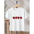 thumbnail image 2 of Cute Strawberry Patterned Iron-On Graphic Tees With 100% Cotton Fabric,Suitable for Boys And Girls,Size From 3T-13Y,Ideal Gift for Daughter and Grand daughter, 2 of 5