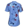 thumbnail image 5 of Askfv Plus Size Top for Women Short Sleeve Casual Henley Shirt Button Down Floral Print Blouse, 5 of 8