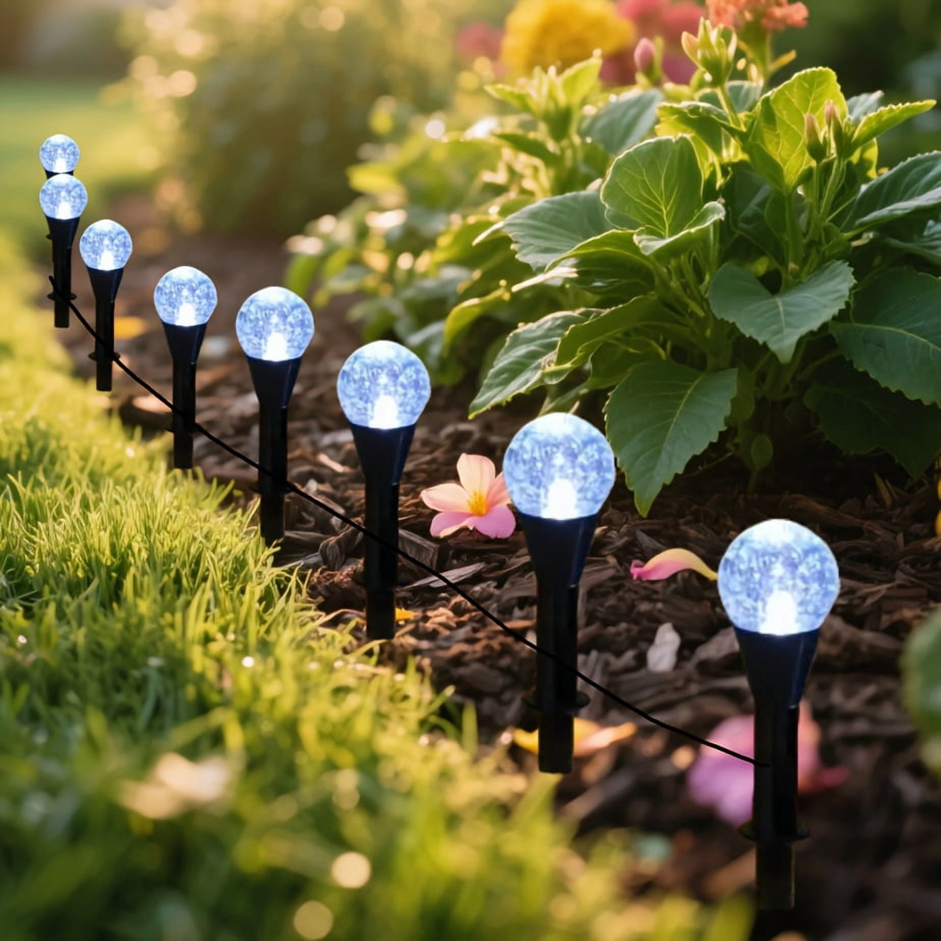 Solar Bubble Ball Garden Lights 30/50pcs, Auto On at Night, LED Outdoor Lawn Path Lights for Christmas Halloween Camping Party Wedding Decor