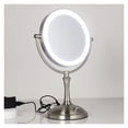 thumbnail image 4 of Makeup Mirror 8 Inch Desktop 2-Face Metal Mirror 3X 5X 10X Magnifying Cosmetic Mirror LED Lamp Adjust The Brightness ,Widely Use, 4 of 7
