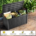 thumbnail image 3 of fazzn 180 Gallon Resin Deck Box Waterproof Outdoor Storage Box for Patio Furniture Pool Accessories Indoor Storage for Cushion Garden Tools (Black), 3 of 7