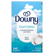 Downy Fabric Softener Dryer Sheets, Cool Cotton Scent, 240 Count