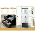 thumbnail image 4 of Lisonu Glass Display Cabinet, 59" Black Curio Cabinet with 3 Adjustable Shelves, Soft-Close Drawer, and Lockable Tempered Glass Door, Non-Lit Bookshelf for Collectibles, Living Room, 4 of 26