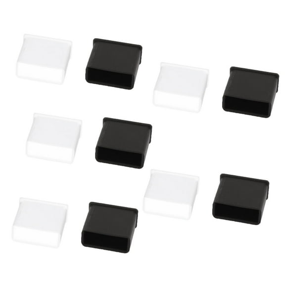 Unique Bargains 10Pcs Black Clear Plastic USB A Male Anti-Dust Plug Stopper Cap Cover Protector