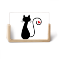 thumbnail image 1 of Corazón gato sentado sihouette animal Pantalla de escritorio fotográfica de madera, 1 of 4