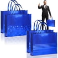 thumbnail image 1 of Set de Bolsas de Regalo PerKoop 40x50x13 cm Rayas Jumbo Azules 4 Pzs, 1 of 7