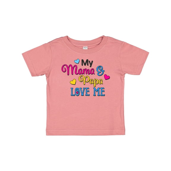 Inktastic My Mama and Papa Love me with Hearts Boys or Girls Baby T-Shirt
