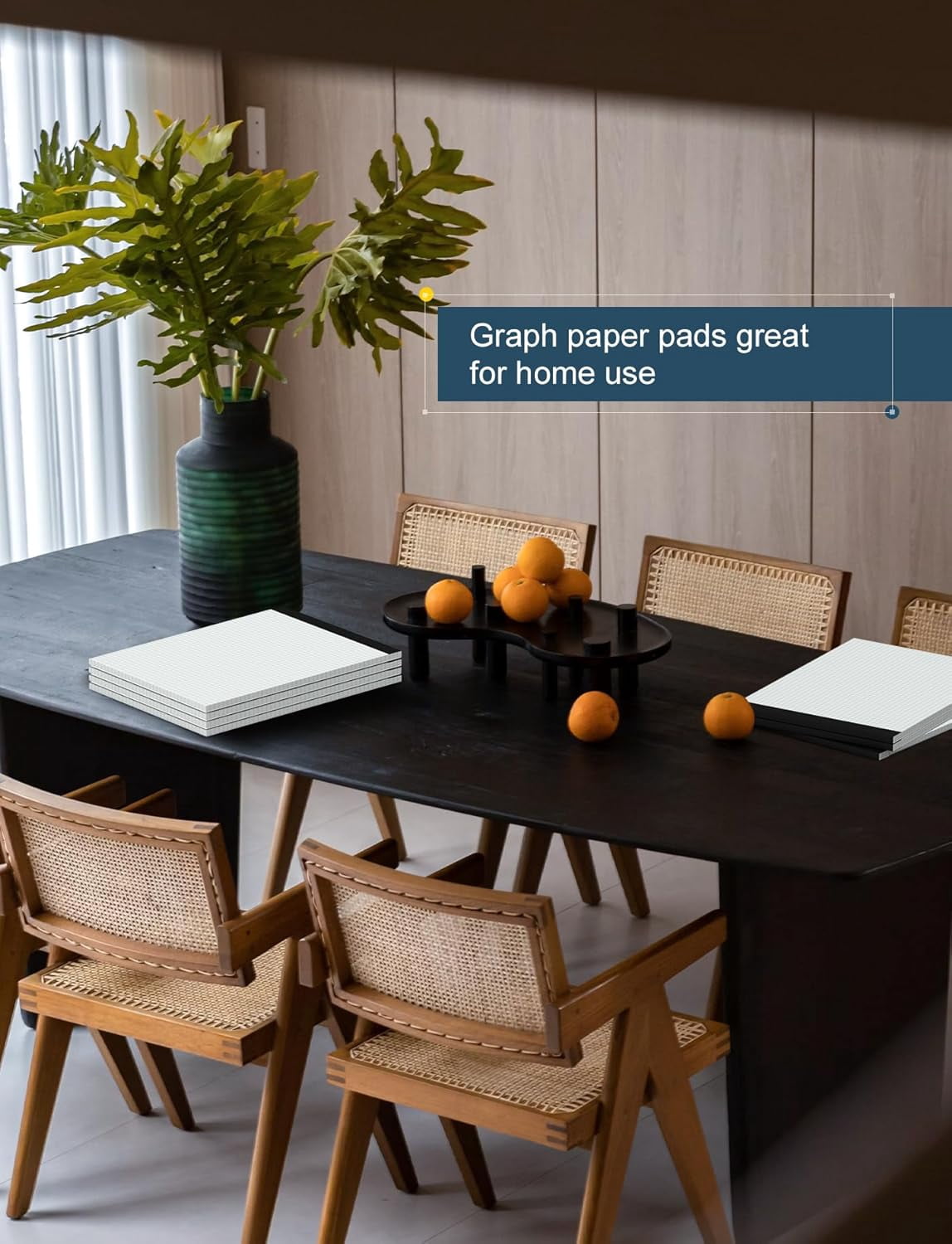 Graph Paper Pad 8.5 x 11, 24 Pack, 4x4 Graph Ruled, Grid Paper Pad 8-1/2" x 11", Blueprint Quadrille Pad, Easy Tears Off, Grid Pad Notebook 8.5 x 11, White 70 GSM Graft Paper, 30 Sheets/Pad