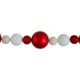 thumbnail image 3 of 6' Red and White Shatterproof Ball Artificial Christmas Garland - Unlit, 3 of 3