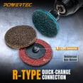 thumbnail image 2 of POWERTEC 2" Sanding Discs Set for Die Grinders & Drills, 46pc Set – Includes 60/80/180 Grit Quick-Change Discs, 1/4" Shank Holder & Surface Conditioning Pads, Aluminum Oxide Non-Woven Nylon (11400N), 2 of 7