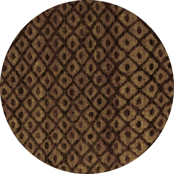Ahgly Company Indoor Round Abstract Orange Modern Area Rugs, 5' Round