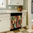 thumbnail image 3 of Abstract geometric textile pattern Dishwasher Magnet Cover Decorative Sticker for Home Cabinet Kitchen 23" x26", 3 of 5