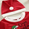 thumbnail image 3 of PENGXIANG Kid Noël Robe Col Rond Lettre Manches Longues Robe avec Ceinture Santa Chapeau, 3 of 6