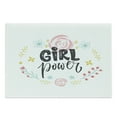 thumbnail image 1 of Feminist Cutting Board, Typography Girl Power Phrase and Hand-Drawn Style Floral Wreath Print, Decorative Tempered Glass Cutting and Serving Board, Large Size, Multicolor, by Ambesonne, 1 of 1
