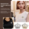thumbnail image 4 of Fashion Crown Gold Silver Collar Suit Shirt Diamond Pearl Neck Pin Brooch 2022 Q B3X4, 4 of 9