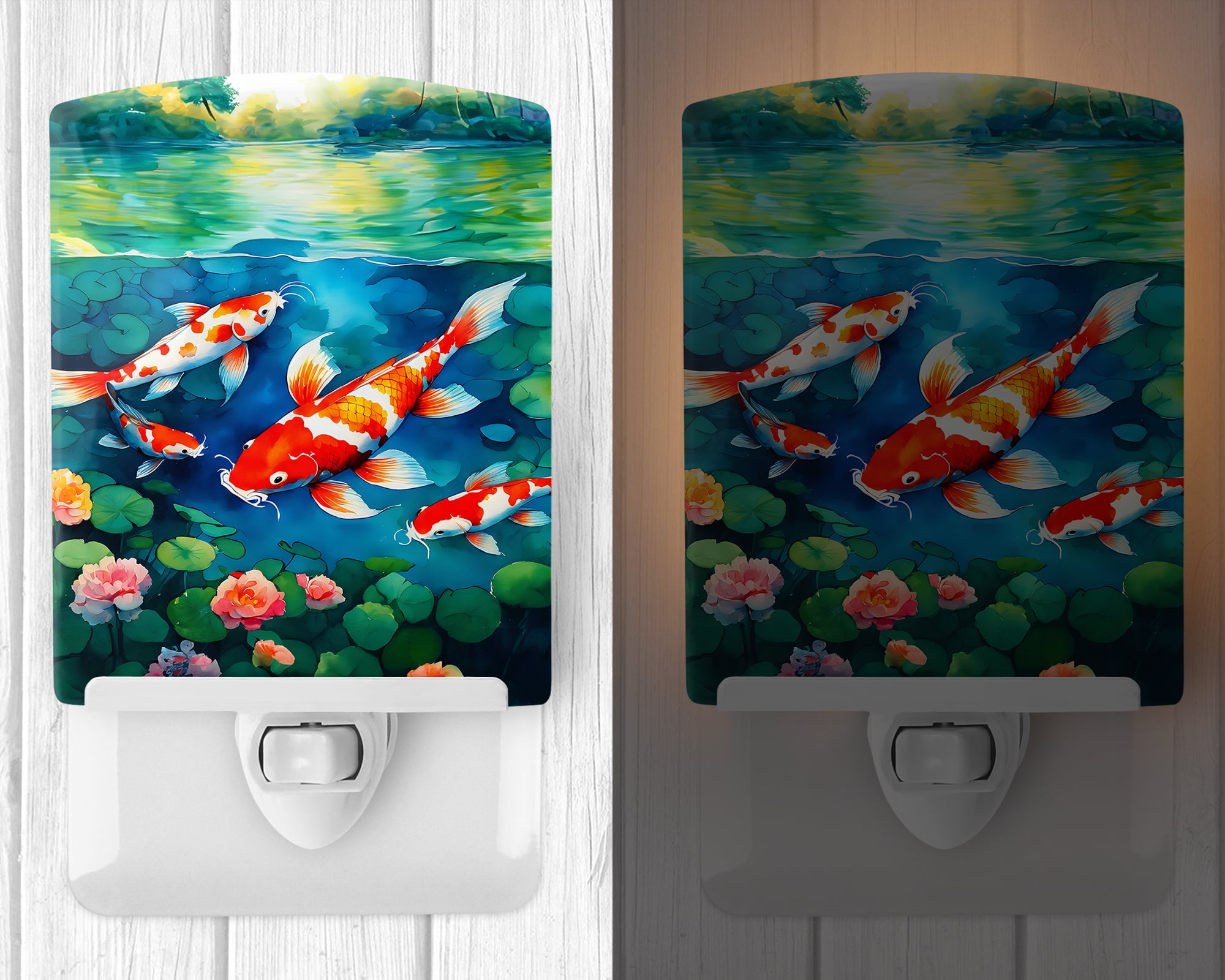 Koi Fish Ceramic Night Light 4 in x 6 in