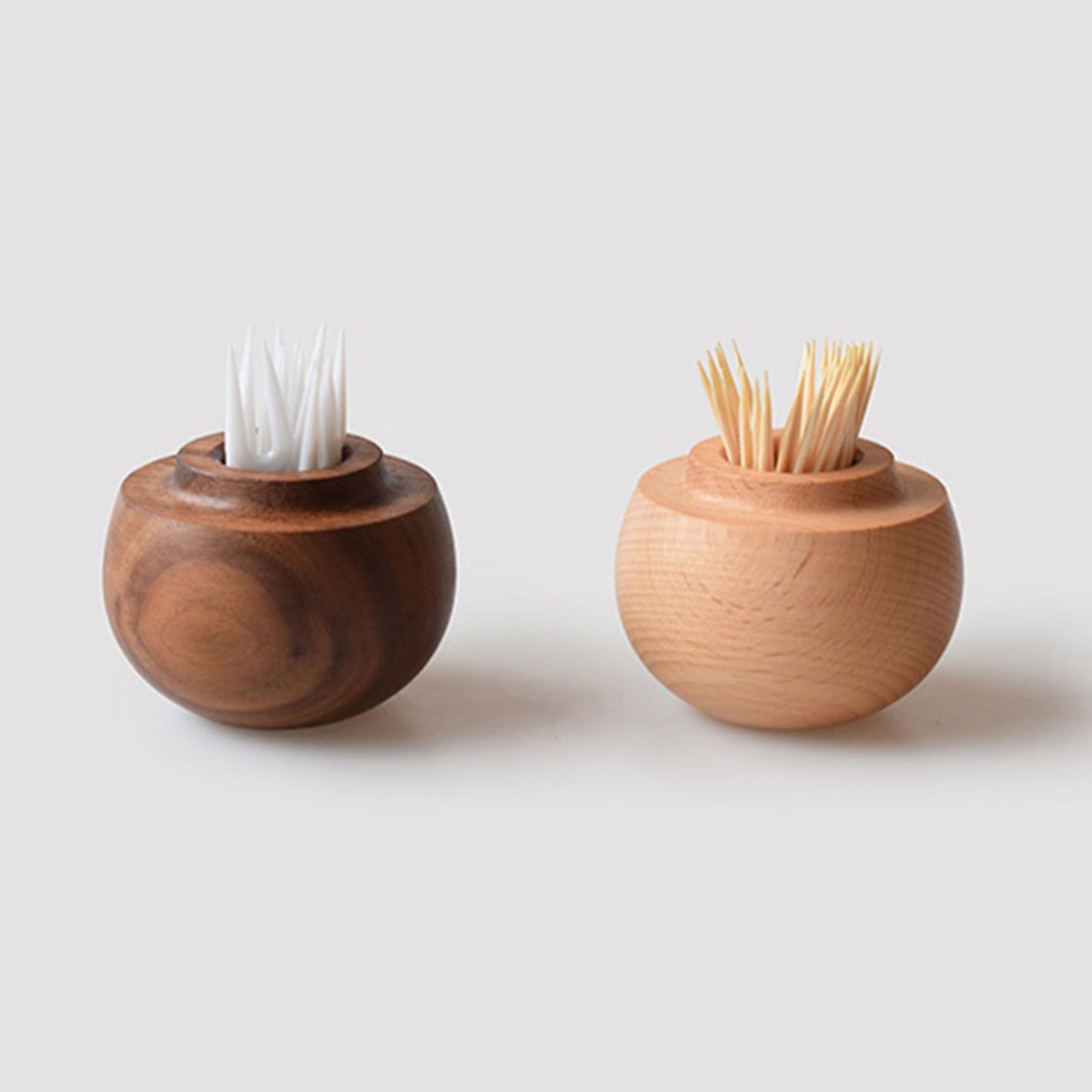Pear Toothpick Holder Dispenser Creative Cute Toothpick Box Wooden Fruit Ornaments