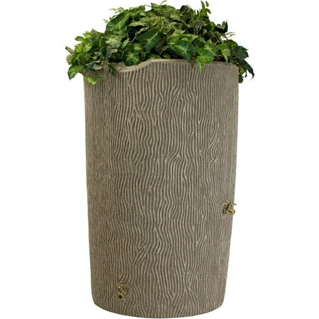 Good Ideas IMP-C90-SAN Impressions Tree Bark Rain Barrel, 90-Gallon, Sandstone