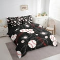 thumbnail image 3 of Manfei Baseball Game 7-Piece Twin Bedding Sets,Black White Bedding Comforter Set,Ball Gamer Breathable Sheet Sets,Lightweight Sport Bedroom Decoration,Reversible, 3 of 7