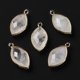 thumbnail image 2 of Natural Quartz Crystal Pendants Rock Crystal Pendants with Golden Brass Edge Faceted Horse Eye 22x12x5.5mm Hole: 1.8mm, 2 of 4