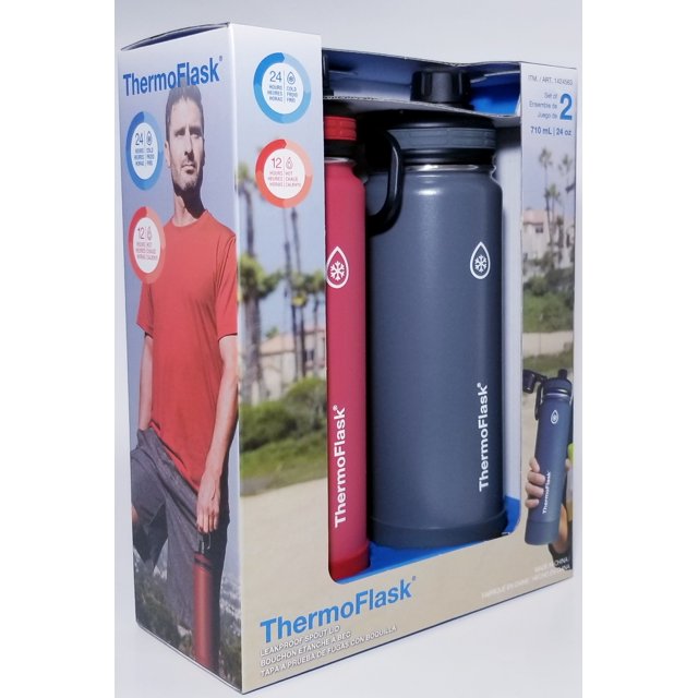 ThermoFlask DoubleWall Vacuum Insulated Stainless Steel Bottle 24 oz