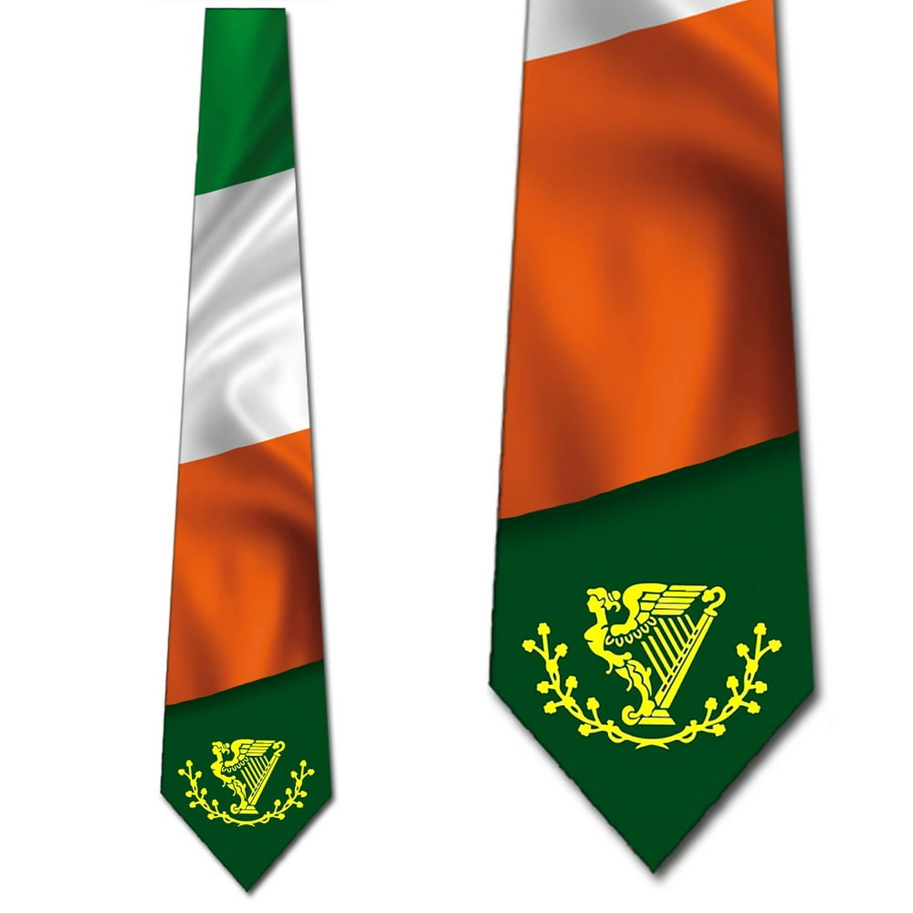 Three Rooker Irish Flag Ties Ireland Forever Necktie Mens Tie by