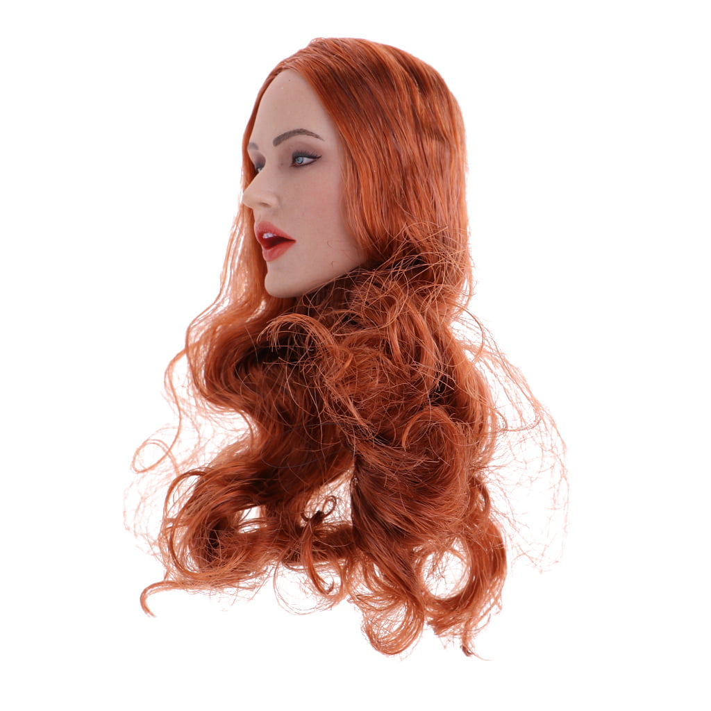 1/6 Female Head Sculpt Short Red Hair A for 12'' Female Figure Doll PHICEN 